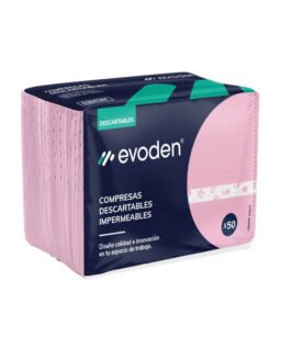 Compresas descartables Premium PLENAS COLOR, doble capa, bolsa x 50u.  Rosa Evoden
