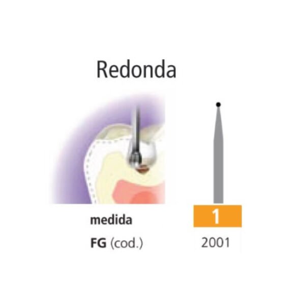 Fresa Carburo FG 1 001/001/008 Easydent redonda