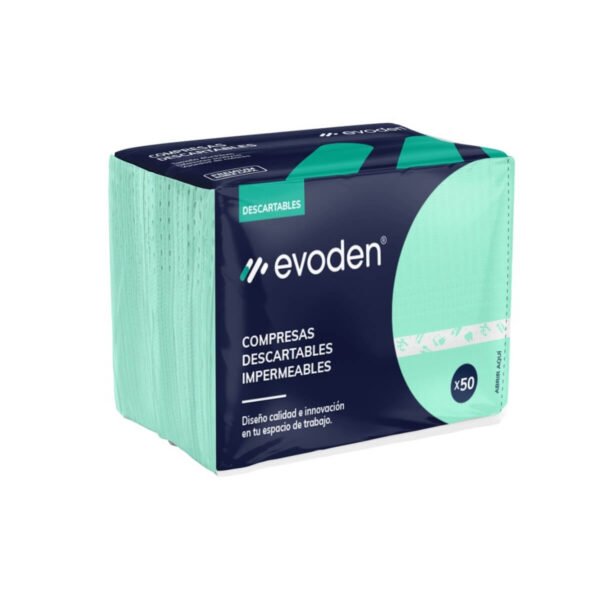 Compresas descartables Premium PLENAS COLOR, doble capa, bolsa x 50u.  Verde Claro Evoden