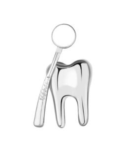 Prendedor metalico diseño de muela